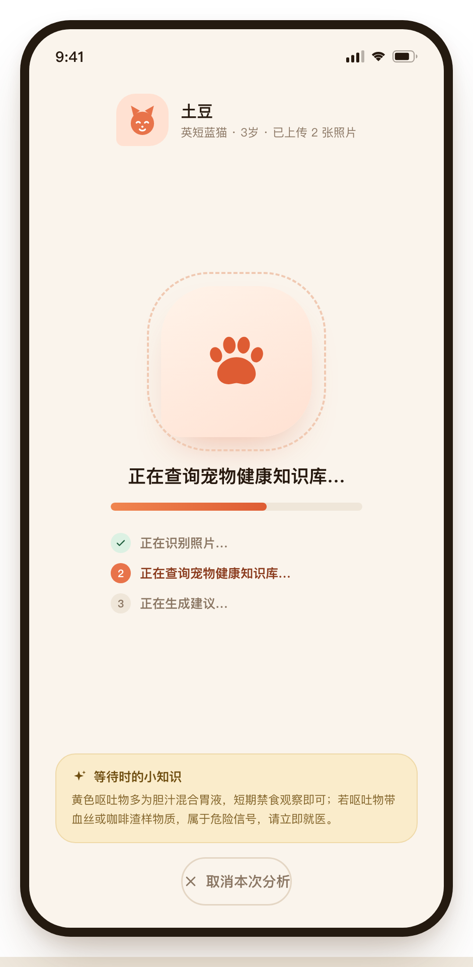 分析中:爪印加载动画